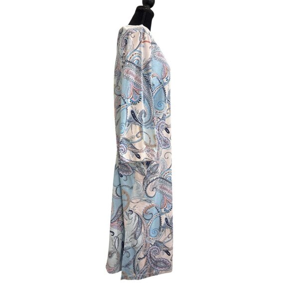 Miss Elaine Women's 3/4-Sleeve Paisley-Print Zipper Robe Size Large - Picture 3 of 9